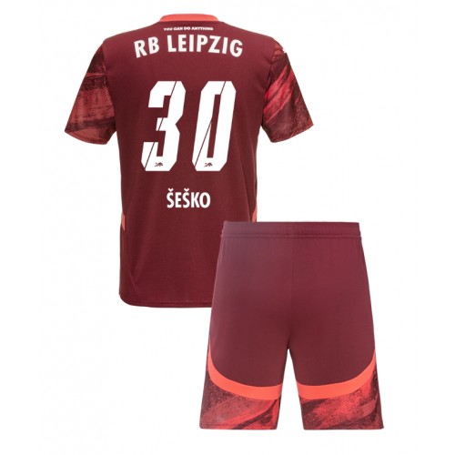 Dres RB Leipzig Benjamin Sesko #30 Gostujuci za djecu 2024-25 Kratak Rukav (+ kratke hlače)